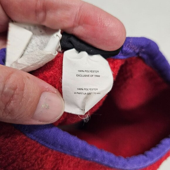Patagonia 90s Kids'‎ Size Small Synchilla Fleece Neck Warmer Gaiter Red Purple - Picture 4 of 6